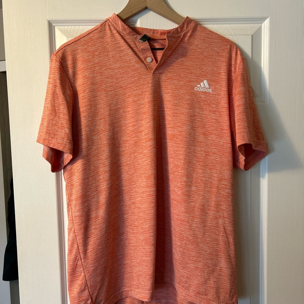 Adidas Orange Polo Shirt Athletic Style
